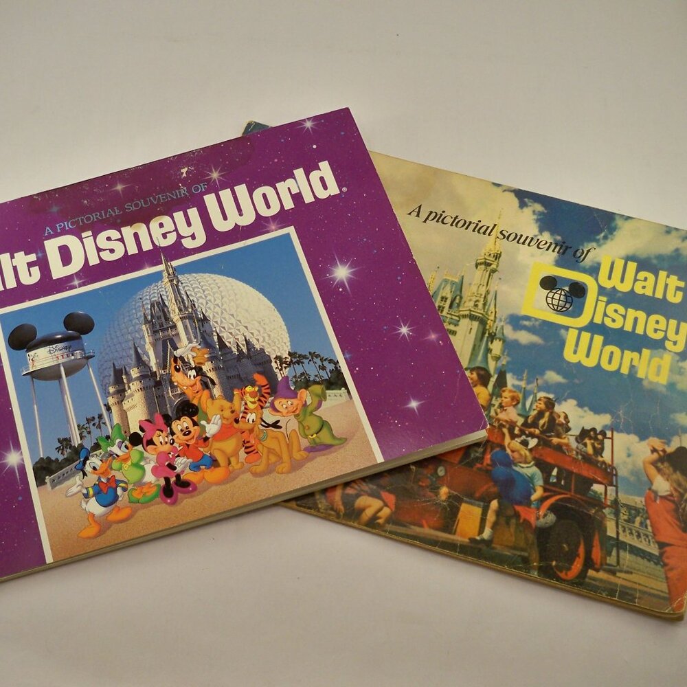 Walt Disney World Pictorial Souvenir 1972 & Early 90s Vintage Books